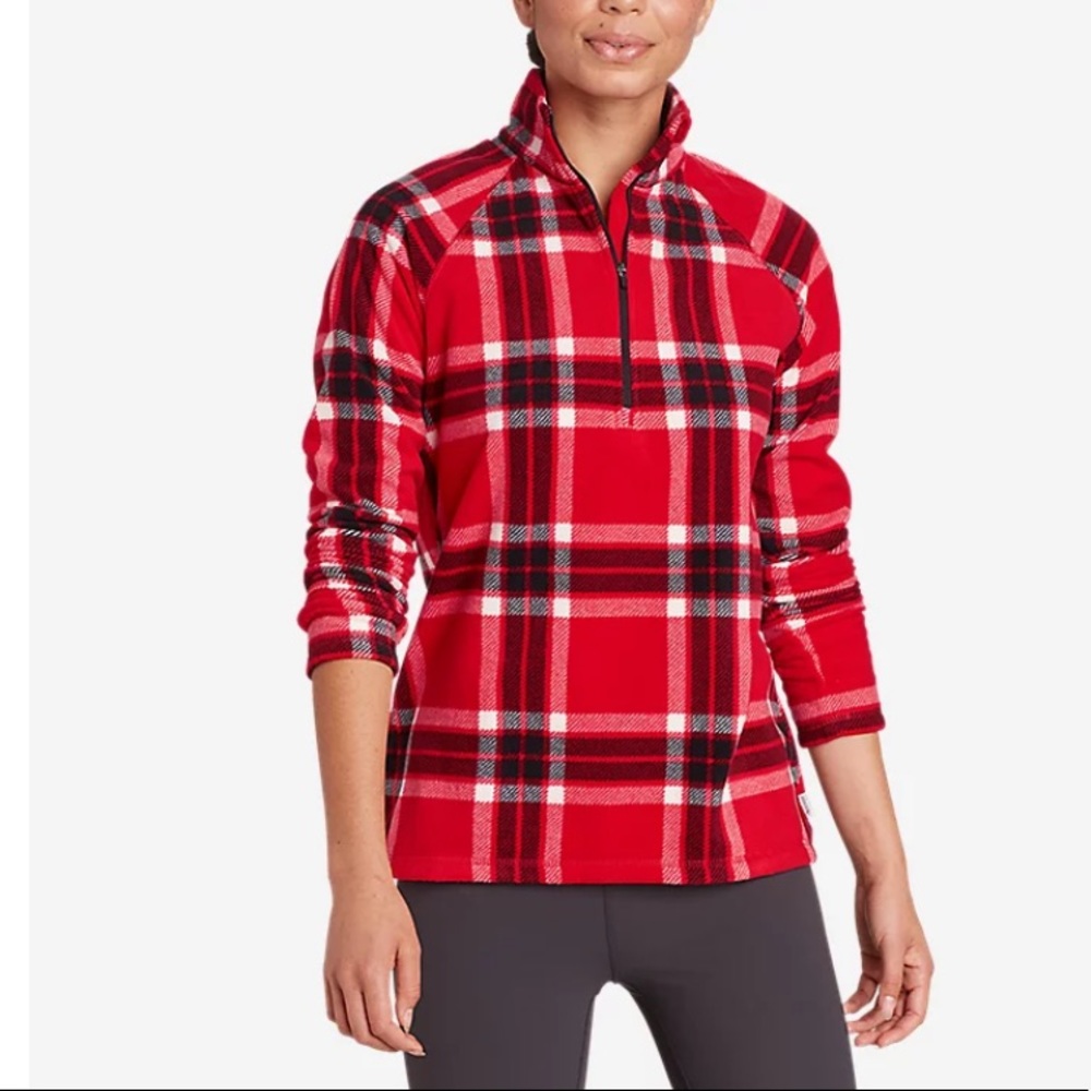 Eddie Bauer Fast Fleece Raglan-Sleeve 1/4 Zip - Print